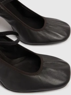 Décolleté Ballerine Square in pelle 85mm