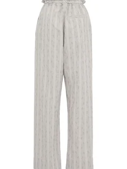 Ditsy striped cotton pants