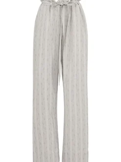 Ditsy striped cotton pants