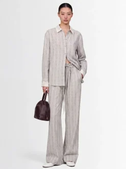 Ditsy striped cotton shirt