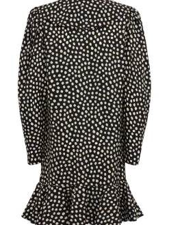 Dot print silk jacquard mini dress