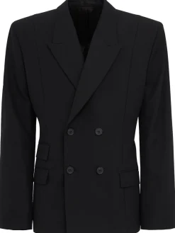 Double breast wool blend blazer