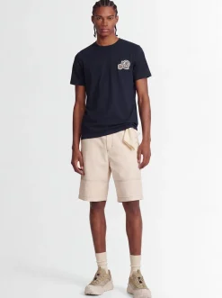 Double logo patch cotton t-shirt