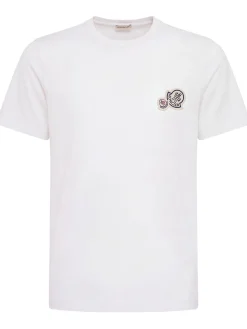 Double logo patch cotton t-shirt