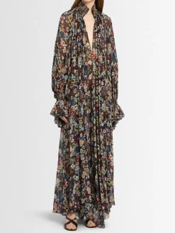 Edgar silk turtleneck long dress
