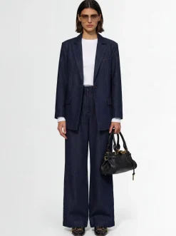 Elli cotton blend denim blazer