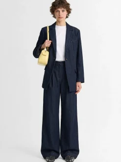 Elli mid waist denim wide pants