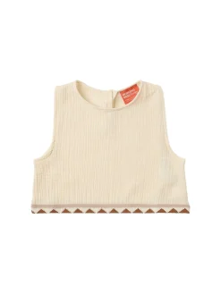 Embroidered cotton tank top