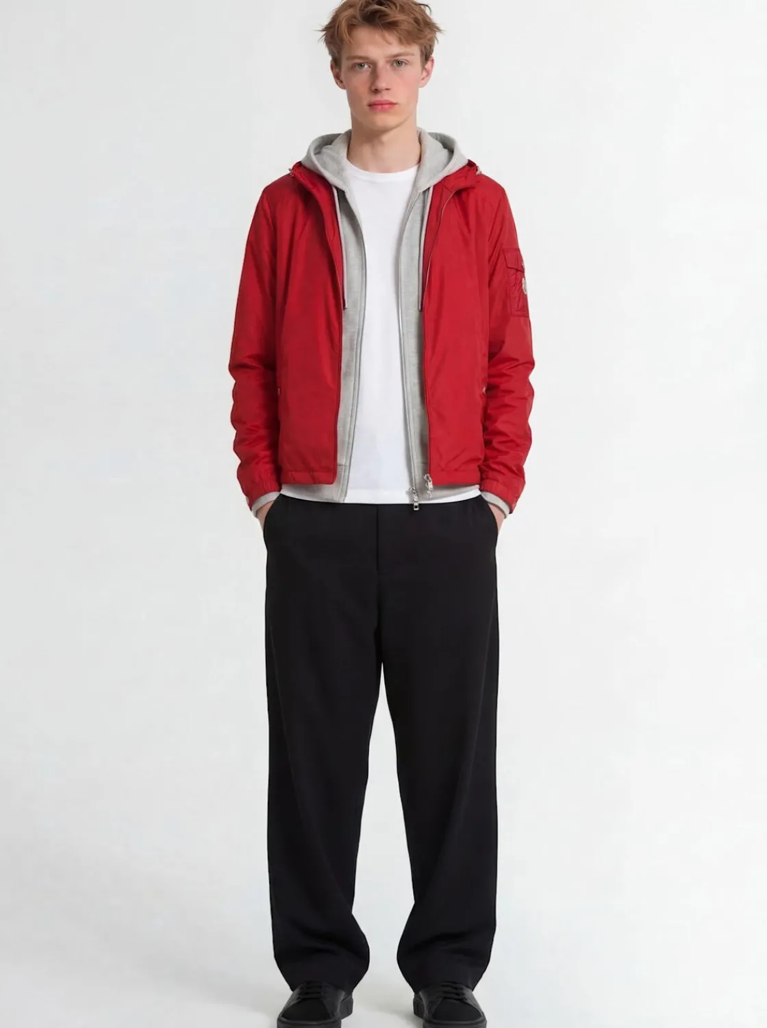 Etiache nylon hooded rain jacket