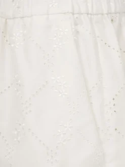 Eyelet lace boxer-style shorts