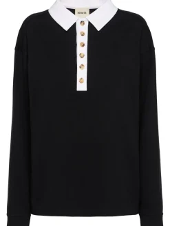 Faithful silk jersey polo top