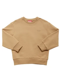 Felpa girocollo in cotone con logo