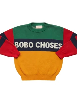 Felpa in cotone color block con stampa