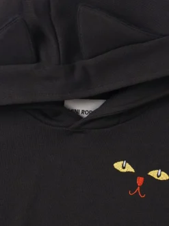 Felpa in cotone con cappuccio e orecchie applicate