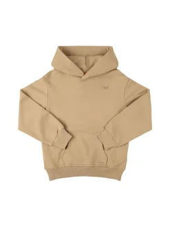 Felpa in cotone con logo e cappuccio