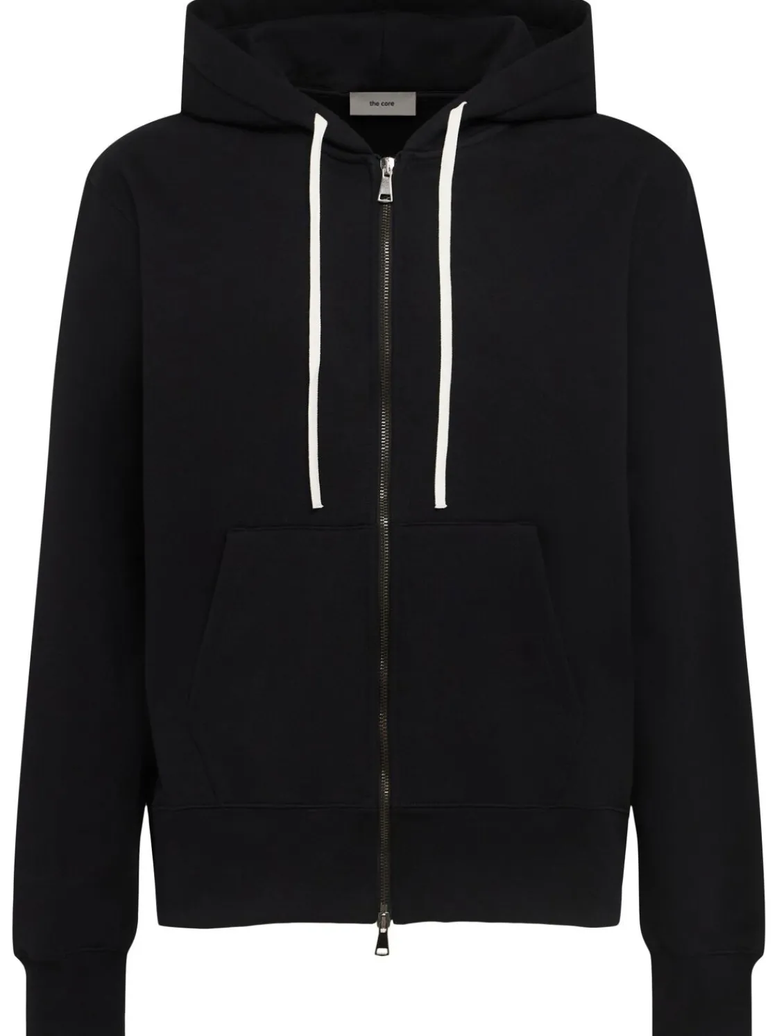Felpa in cotone con zip e cappuccio