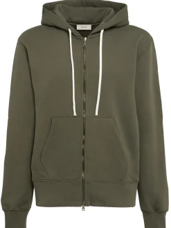 Felpa in cotone con zip e cappuccio