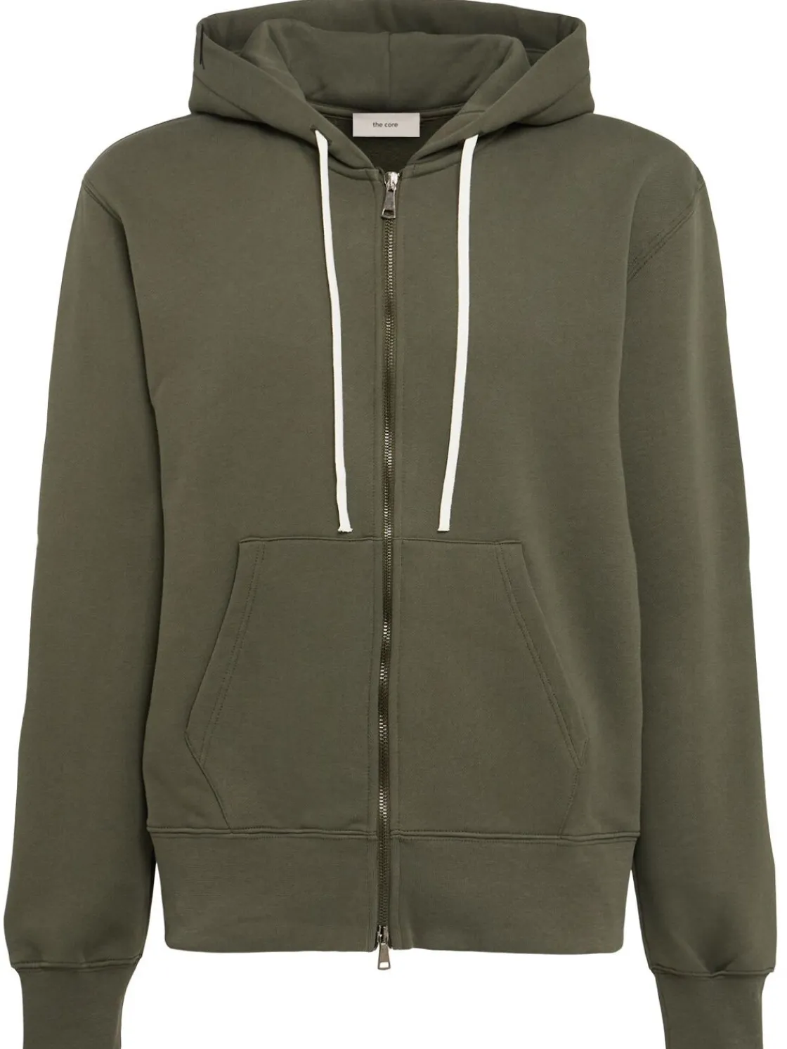 Felpa in cotone con zip e cappuccio