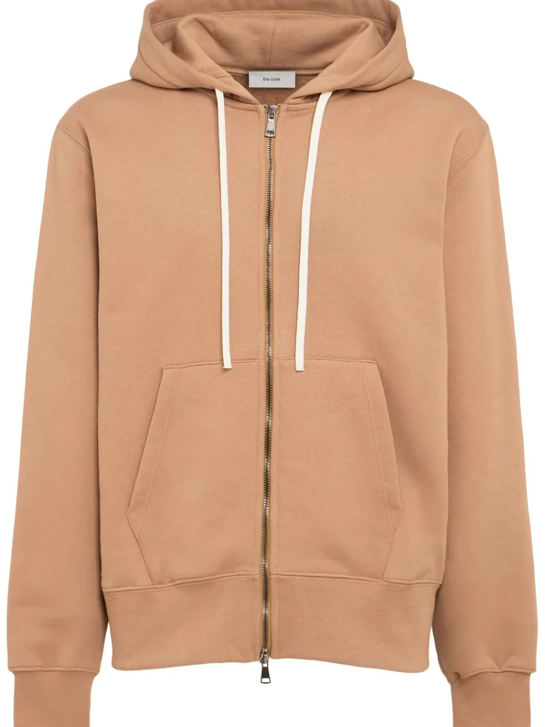 Felpa in cotone con zip e cappuccio