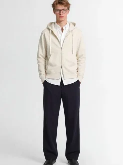 Felpa in cotone con zip e cappuccio