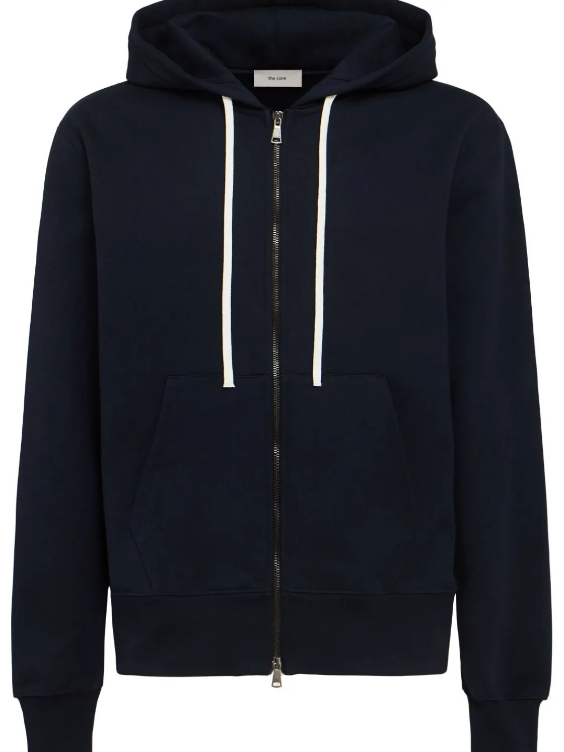 Felpa in cotone con zip e cappuccio