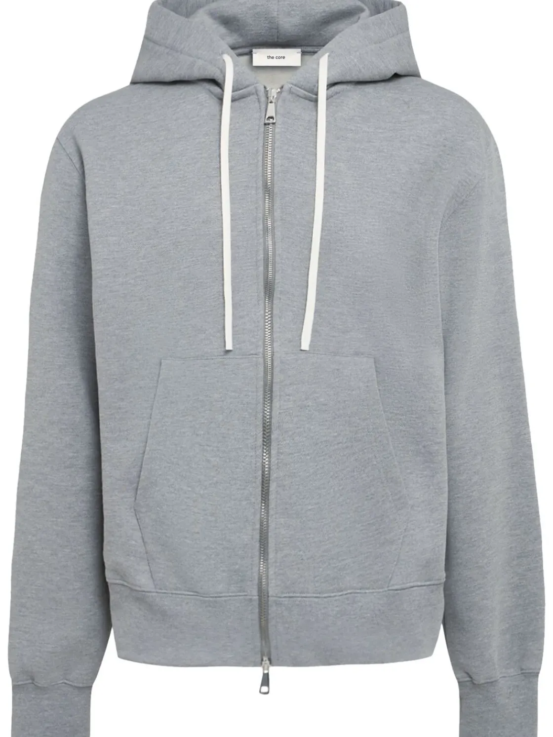 Felpa in cotone con zip e cappuccio