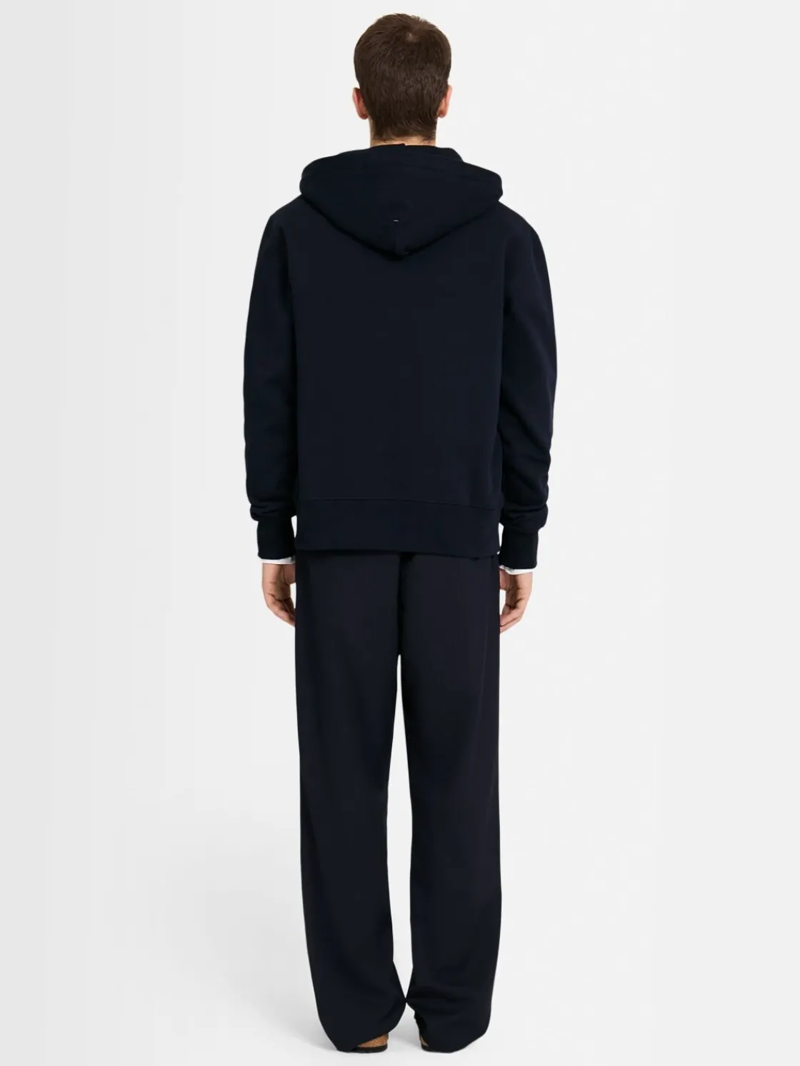 Felpa in cotone con zip e cappuccio