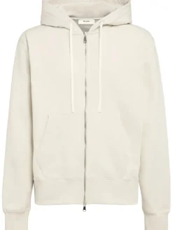 Felpa in cotone con zip e cappuccio