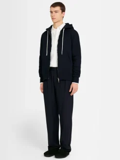 Felpa in cotone con zip e cappuccio