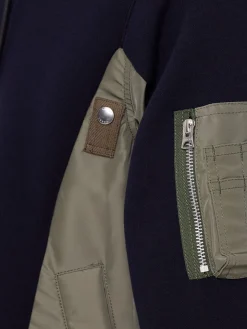 Felpa in cotone e twill di nylon / cappuccio