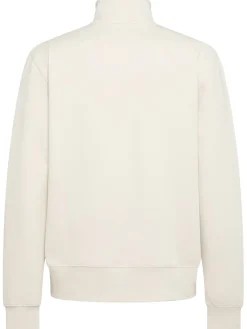 Felpa in cotone felpato con mezza zip