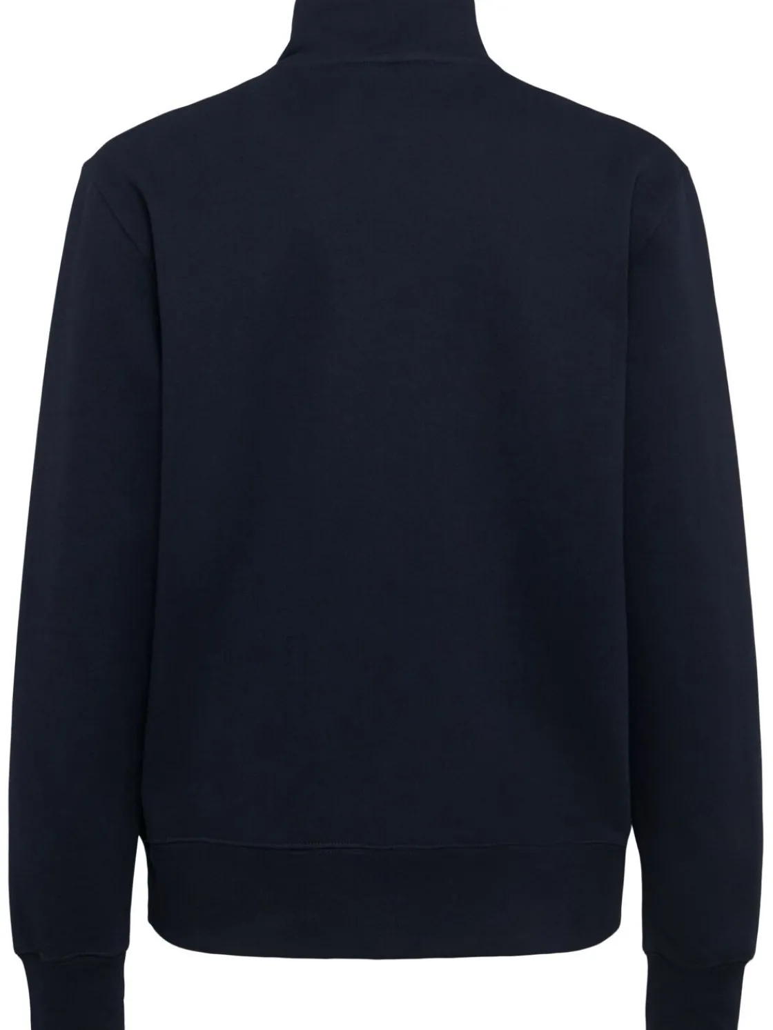Felpa in cotone felpato con mezza zip