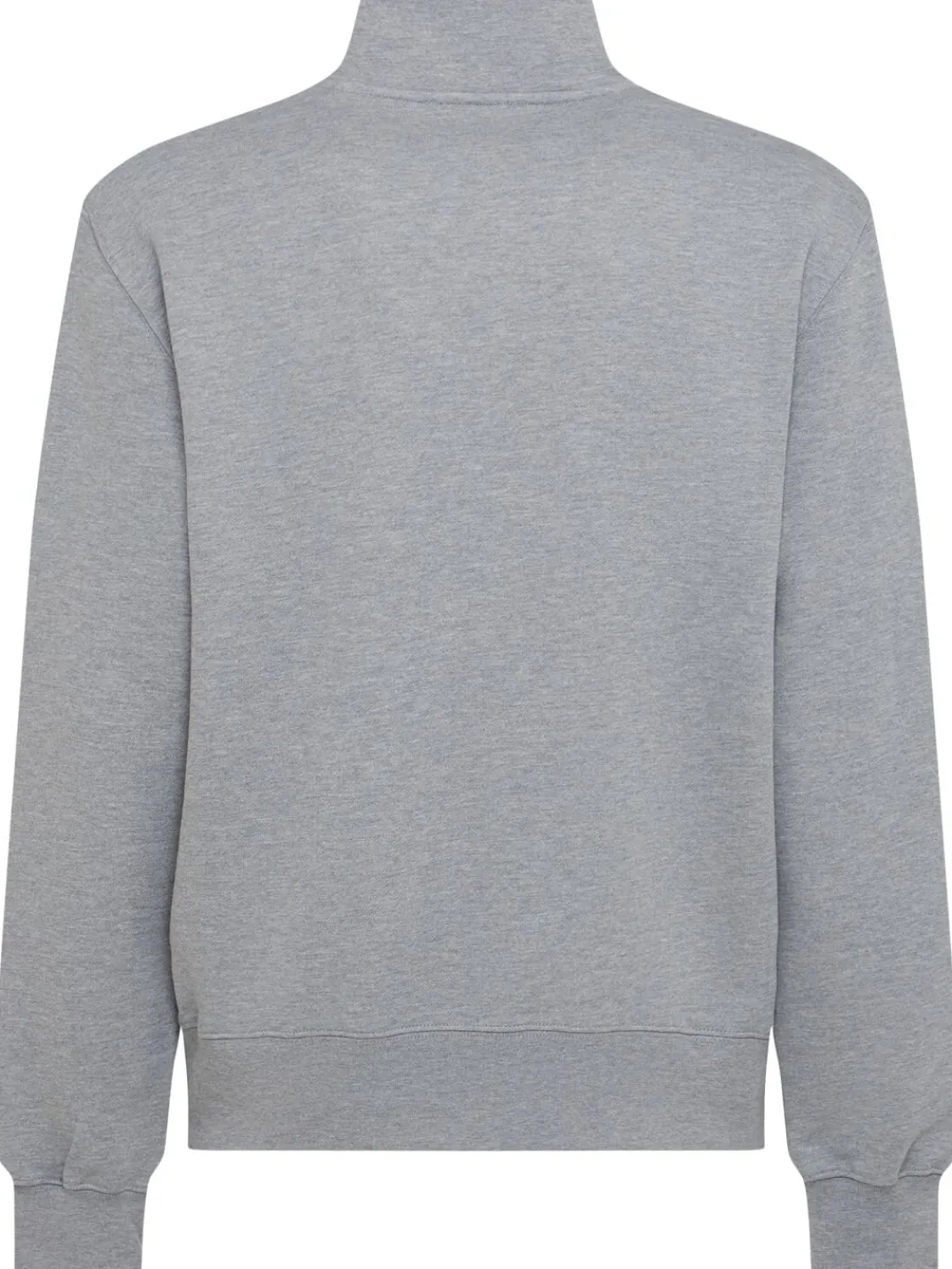 Felpa in cotone felpato con mezza zip