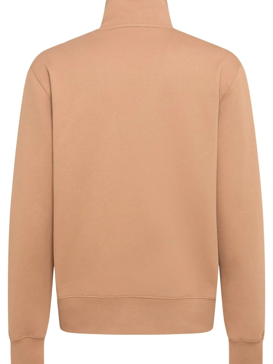 Felpa in cotone felpato con mezza zip