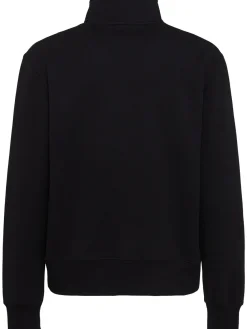 Felpa in cotone felpato con mezza zip