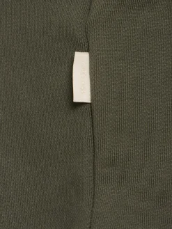 Felpa in cotone felpato con mezza zip