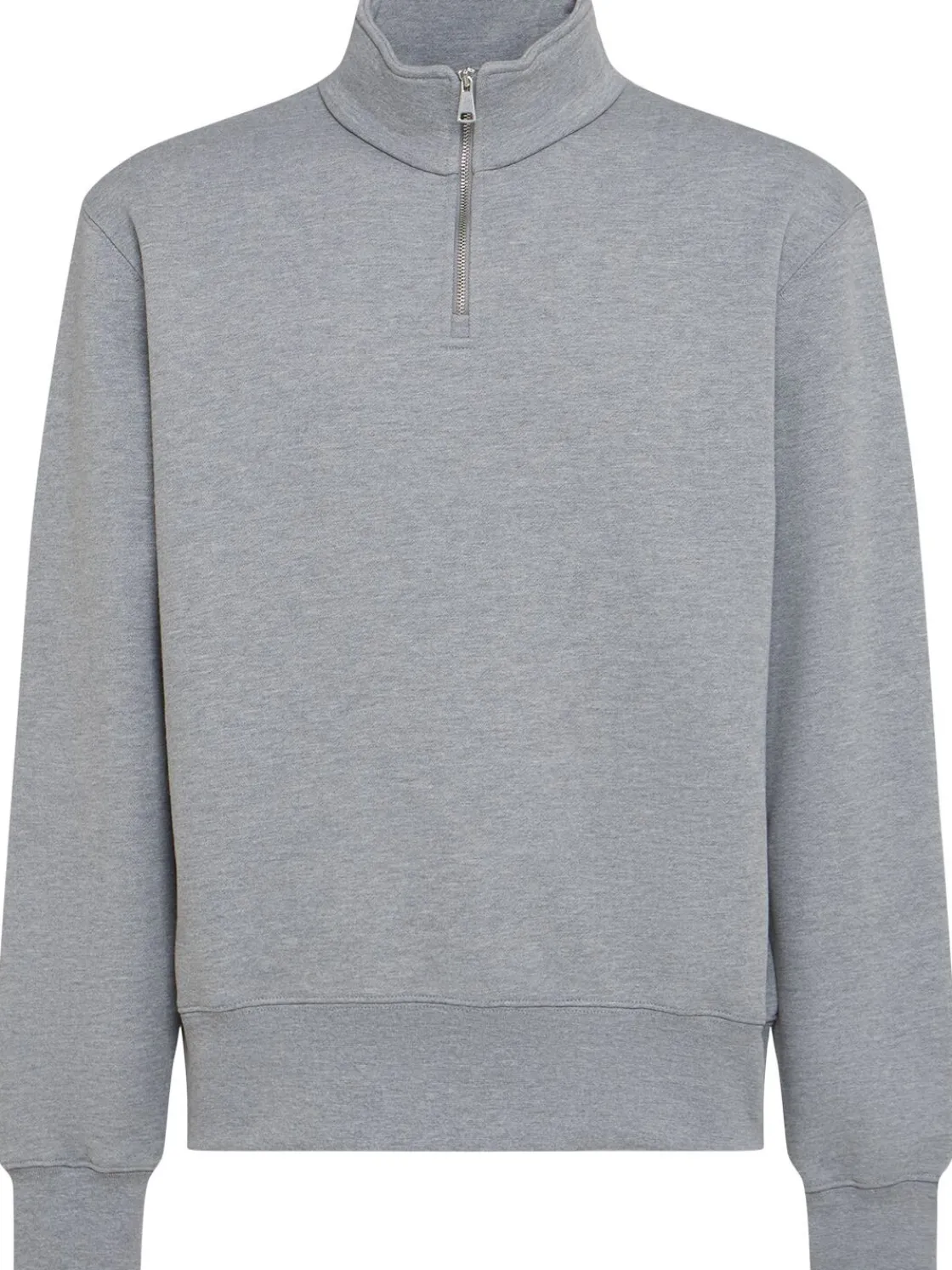 Felpa in cotone felpato con mezza zip