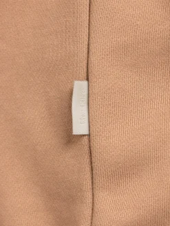 Felpa in cotone felpato con mezza zip
