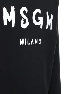 Felpa in cotone spazzolato con logo stampato