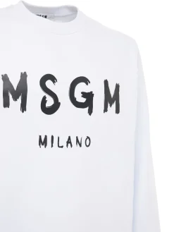 Felpa in cotone spazzolato con logo stampato