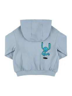 Felpa in cotone stampato con zip