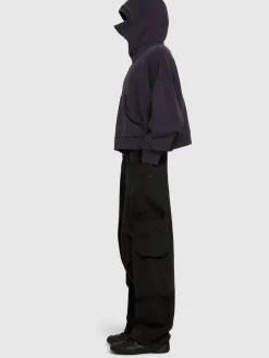 Felpa in cotone washed con zip e cappuccio