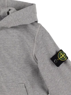 Felpa in jersey di cotone con zip e cappuccio