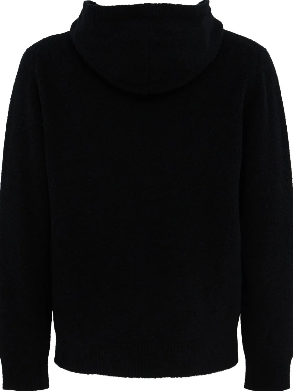 Felpa in maglia di lana con mezza zip e cappuccio
