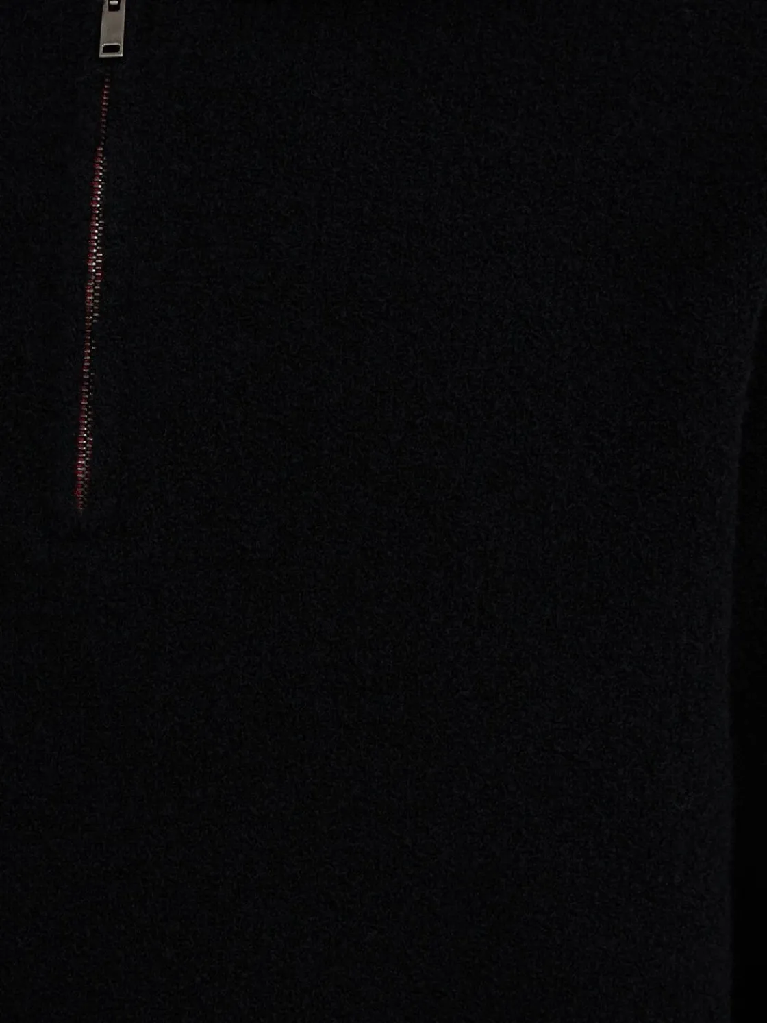 Felpa in maglia di lana con mezza zip e cappuccio
