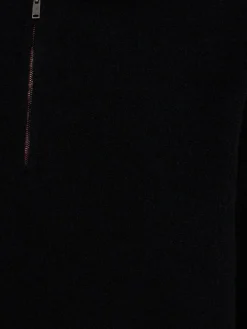 Felpa in maglia di lana con mezza zip e cappuccio