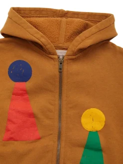 Felpa in misto cotone organico / cappuccio e zip