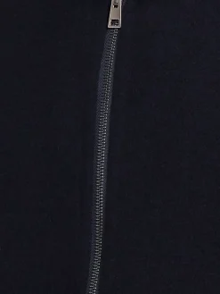Felpa in misto lana con zip e cappuccio