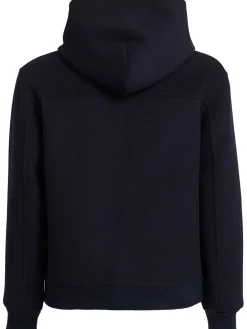Felpa in misto lana con zip e cappuccio