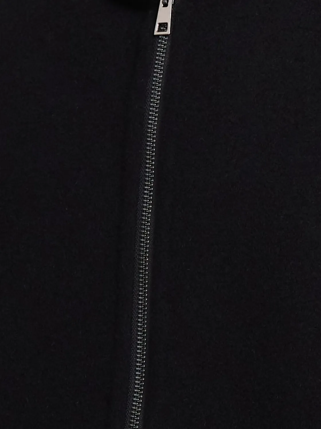 Felpa in misto lana con zip e cappuccio
